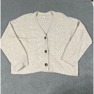 Women's Stitched Sweater Cardigan - Auden Cream XXL